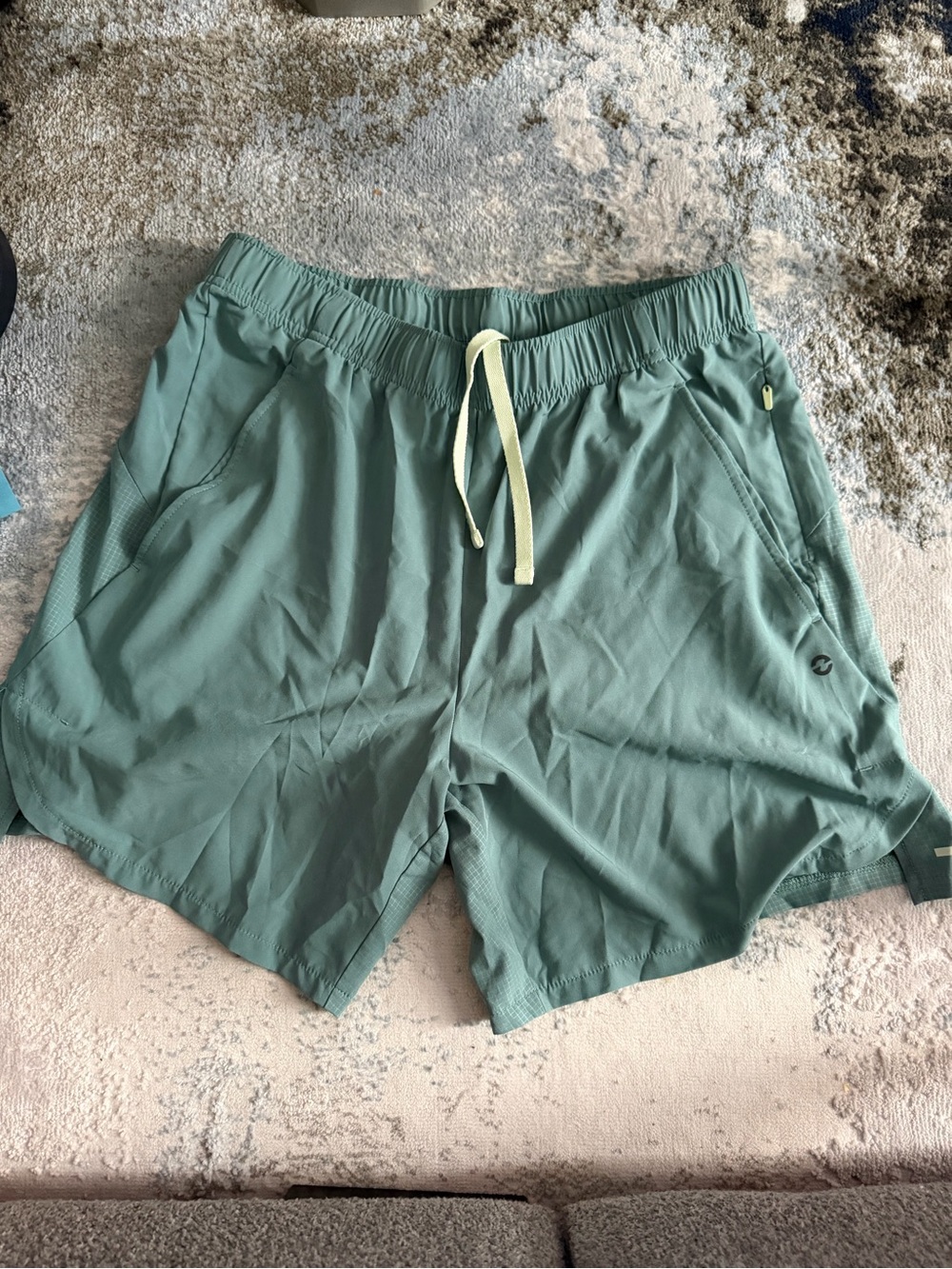 Men's Athletic Shorts in Sage Green with Drawstring